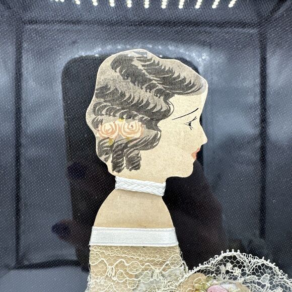Vintage Ribbon Lady Picture 1920 / 1930 Art Deco - Picture 5 of 13